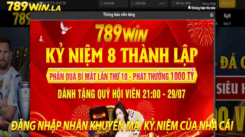 Kỷ niệm của nhà cái đăng nhập nhận khuyến mãi 789win